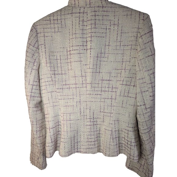 Classiques Entier Officewear Feminine Pink Tweed Cotton Blend Women's Blazer Med - Picture 3 of 8